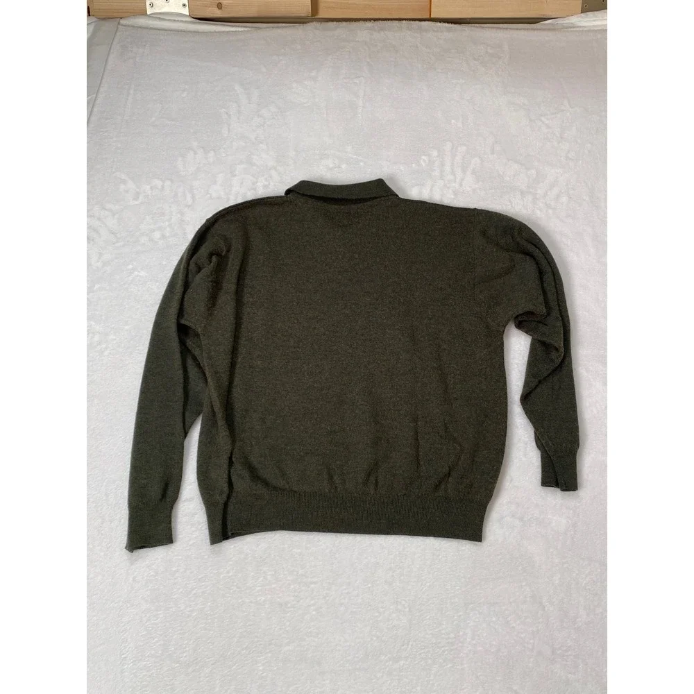 Roeville Mens XXL Olive Green Long Sleeve Polo Sweater Made in Italy‎ Knit Top